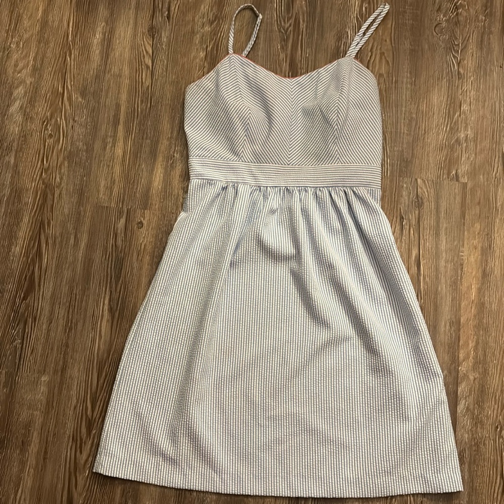 Nautical blue and white sundress